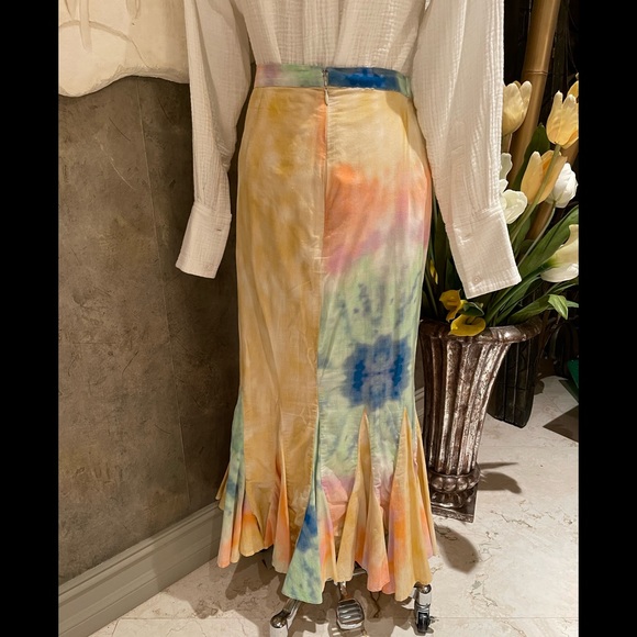 Rhode  Resort pastel watercolor maxi skirt - Picture 5 of 8